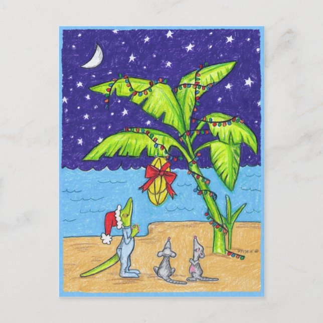 Postal De Festividades Bananas para o cartão do Natal (Frente)