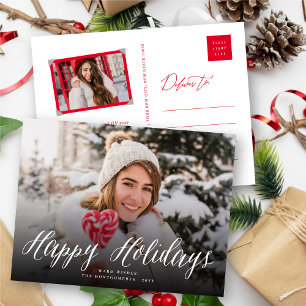 Postal De Festividades Boas festas cartão chique do feriado do roteiro