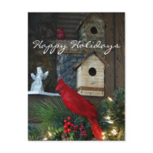 Boas festas o cartão cardinal personaliza