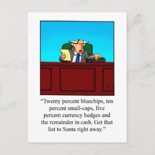 Postal De Festividades Bolsa EngraçadaMercado Natal Humor Cartão