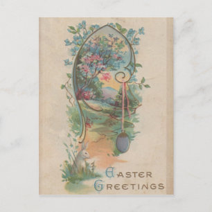 Postal De Festividades Cartão 1912 do vintage dos cumprimentos da pásco