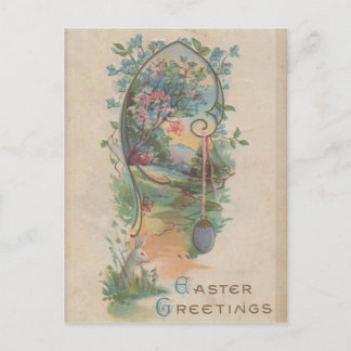 Postal De Festividades Cartão 1912 do vintage dos cumprimentos da páscoa