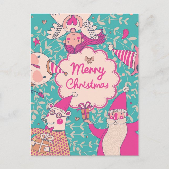 Postal De Festividades Cartão à moda do Feliz Natal (Frente)