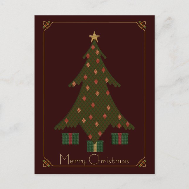Postal De Festividades Cartão acolchoado do Natal (Frente)
