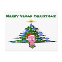 Cartão alegre do Natal do Vegan