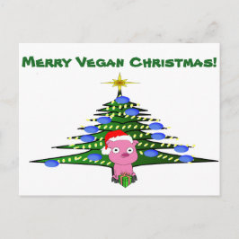 Postal De Festividades Cartão alegre do Natal do Vegan