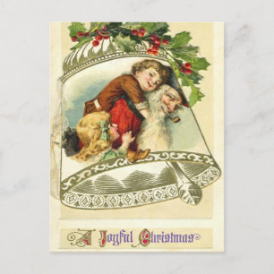 Postal De Festividades Cartão alemães do Natal do papai noel