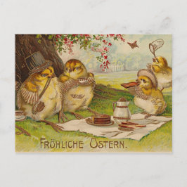 Postal De Festividades Cartão alemão da páscoa do vintage