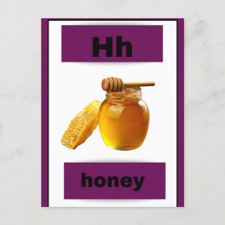 Postal De Festividades cartão alfabético (com imagem real)