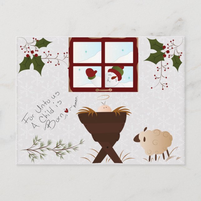 Postal De Festividades Cartão bonito do Natal (Frente)