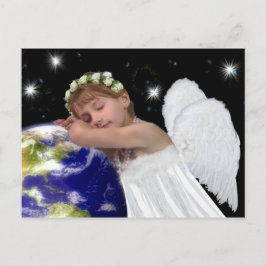 Postal De Festividades Cartão bonito do Natal do anjo