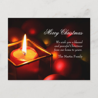 Postal De Festividades Cartão calmo do Natal da vela
