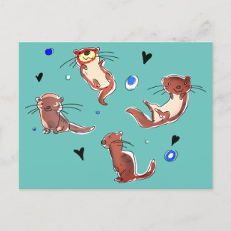 Postal De Festividades Cartão da lontra