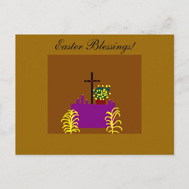 Postal De Festividades Cartão das bênçãos da páscoa (Frente)
