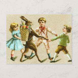 Postal De Festividades Cartão das crianças do Victorian da dança do
