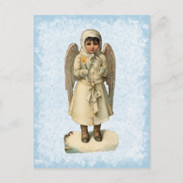 Postal De Festividades Cartão do anjo do natal vintage