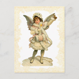 Postal De Festividades Cartão do anjo do natal vintage