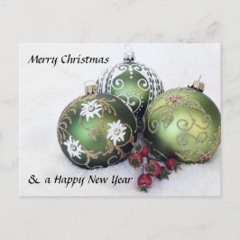 Postal De Festividades Cartão do bauble do Feliz Natal & do feliz ano