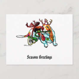 Postal De Festividades Cartão do cão da inabilidade do Xmas