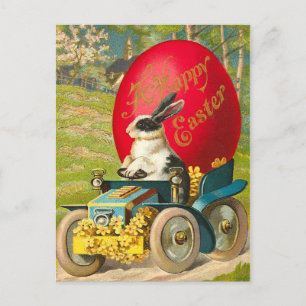 Postal De Festividades Cartão do coelhinho da Páscoa do vintage