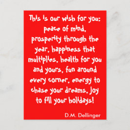 Postal De Festividades Cartão do desejo do Natal