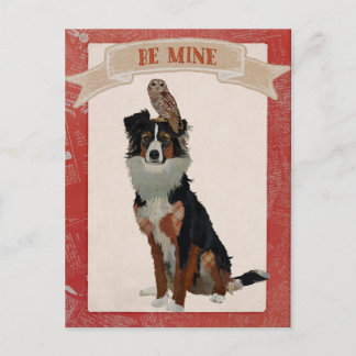 Postal De Festividades Cartão do dia dos namorados COLLIE & OWL