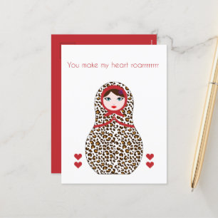 Postal De Festividades Cartão do dia dos namorados da matriosca do guepar