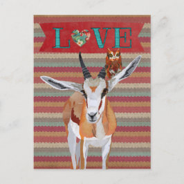 Postal De Festividades Cartão do dia dos namorados GAZELA & CORUJA