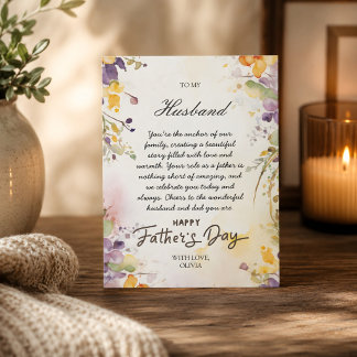 Postal De Festividades Cartão do Dia dos Pais para Marido da Esposa Amor