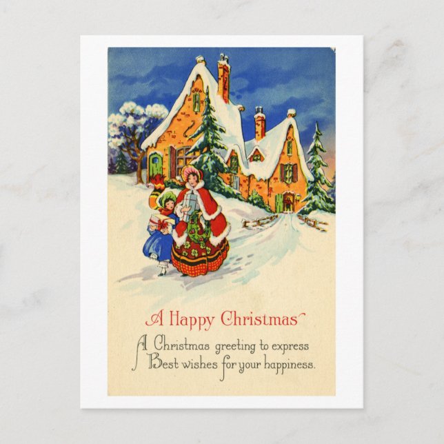 Postal De Festividades Cartão do Natal (CA 1920) (Frente)