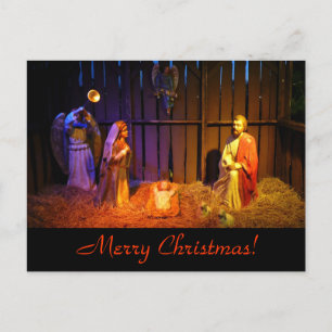 Postal De Festividades Cartão do Natal da cena da natividade