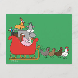 Postal De Festividades Cartão do Natal da fazenda