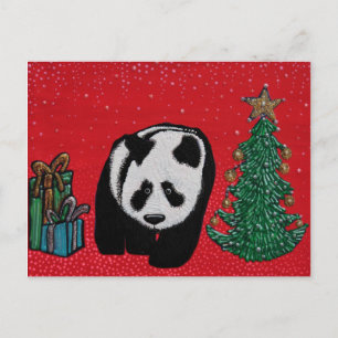 Postal De Festividades Cartão do Natal da panda