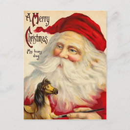 Postal De Festividades Cartão do Natal do pai do vintage