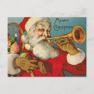 Postal De Festividades Cartão do Natal do papai noel do Victorian