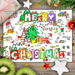 Postal De Festividades Cartão do Natal do quivi por Nicole Janes