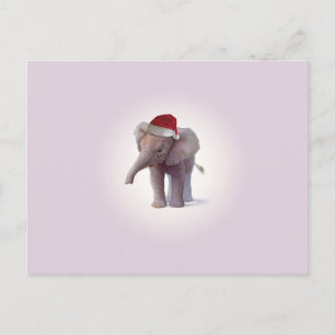 Postal De Festividades Cartão do Natal dos bebês do elefante do Natal