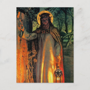 Postal De Festividades Cartão do Natal - luz do mundo pela caça