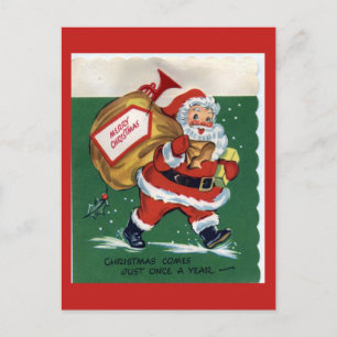 Postal De Festividades Cartão do natal vintage
