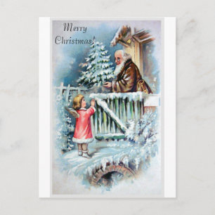 Postal De Festividades Cartão do natal vintage