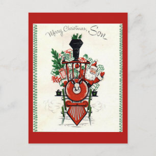 Postal De Festividades Cartão do natal vintage