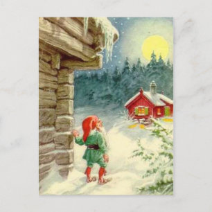 Postal De Festividades Cartão do natal vintage