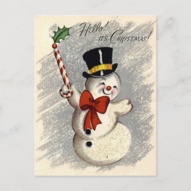 Postal De Festividades Cartão do natal vintage (Frente)