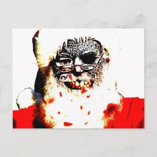 Postal De Festividades Cartão do papai noel do zombi