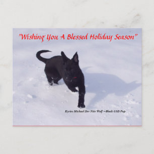 Postal De Festividades Cartão do xmas do german shepherd