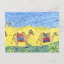 Postal De Festividades Cartão dos camelos do Natal