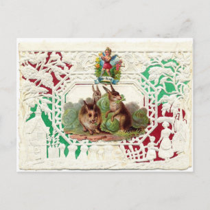 Postal De Festividades Cartão dos namorados do Victorian - 3 coelhos