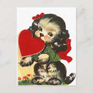 Postal De Festividades Cartão dos namorados   do vintage do coração   