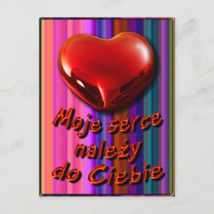Postal De Festividades Cartão dos namorados no polonês