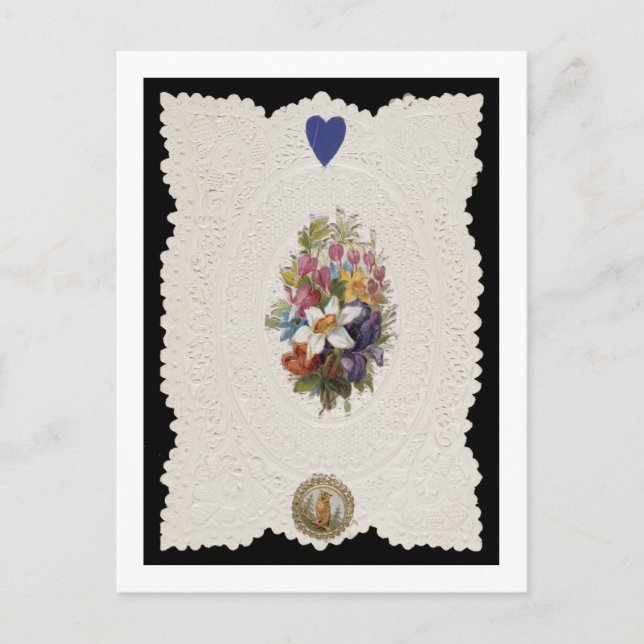 Postal De Festividades Cartão dos namorados que descreve as flores, (Frente)